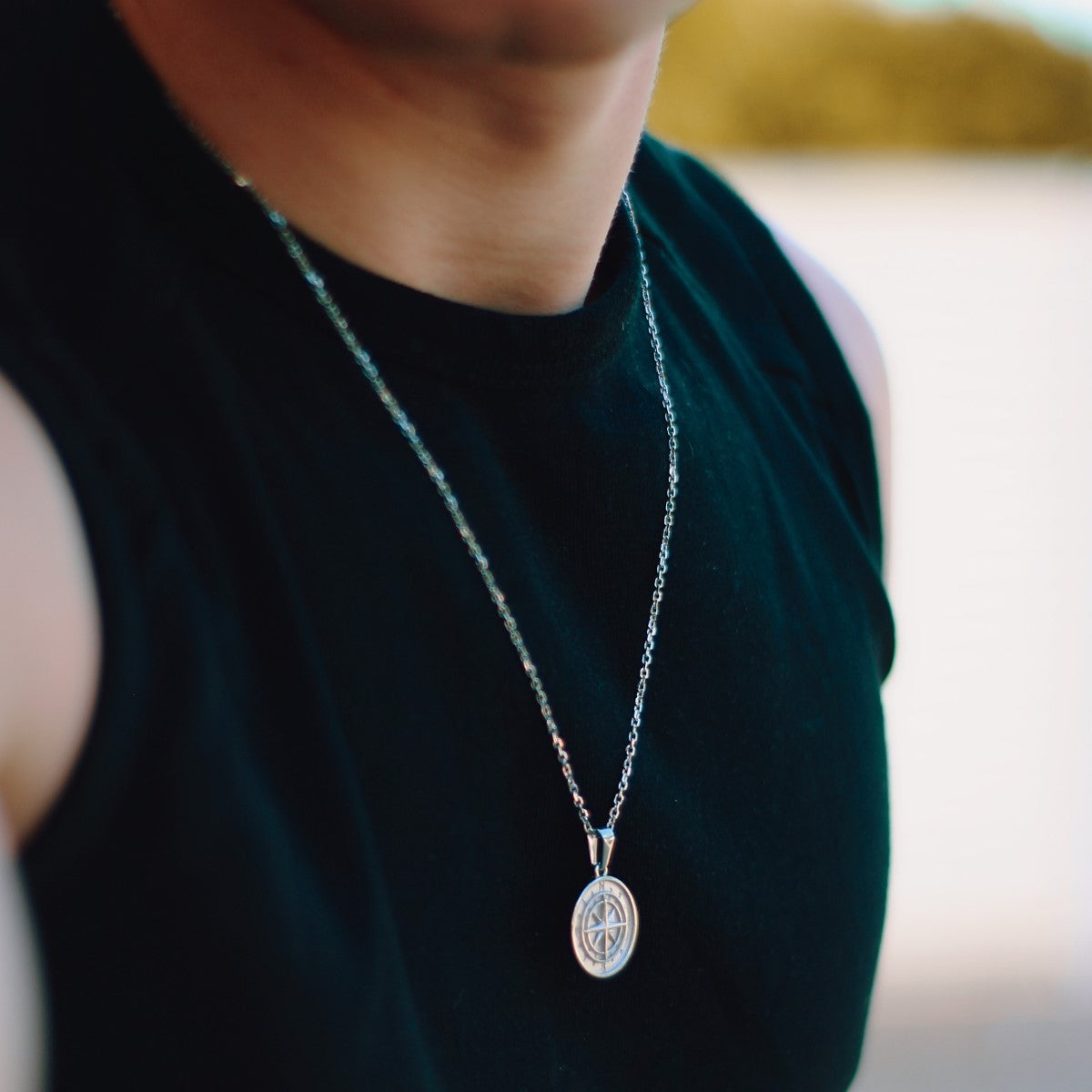 Kompass Kette - 925 Silber