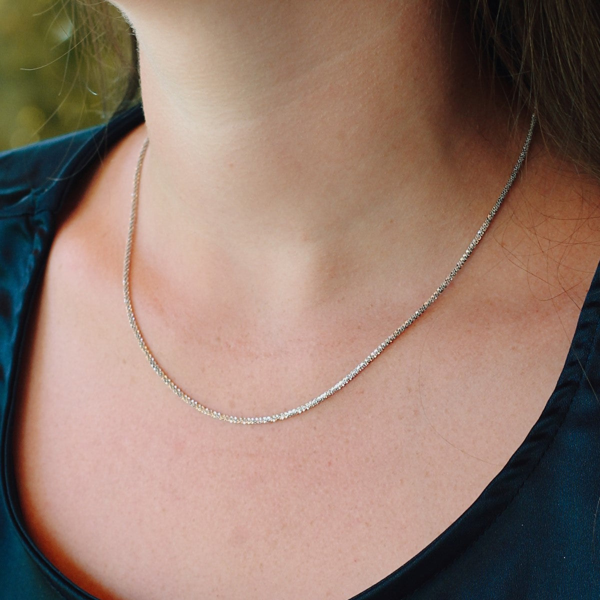 Damenkette aus 925 Silber mit kristallartigem Glanz – ZILVOR Crystal Kette