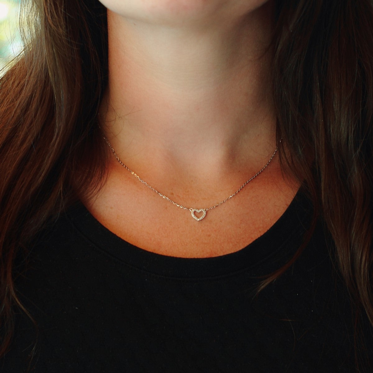 Herz-Kette aus 925 Silber mit Zirkonia