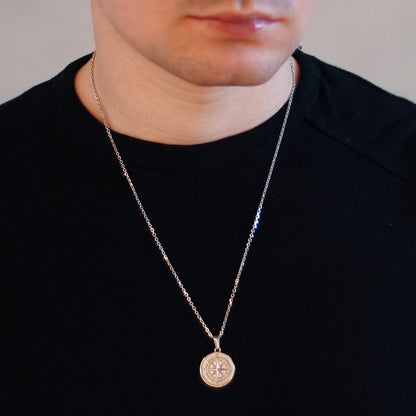 Kompass Kette - 925 Silber