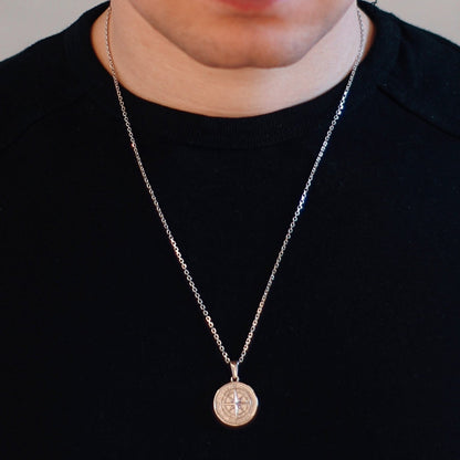 Kompass Kette - 925 Silber
