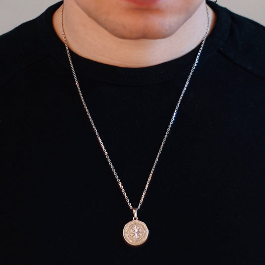 Kompass Kette - 925 Silber