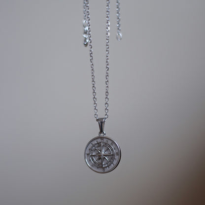 Kompass Kette - 925 Silber