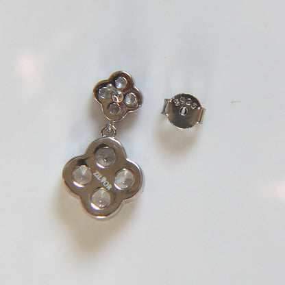 Kleeblatt Ohrringe mit Zirkonia Steinen aus 925 Silber für Damen