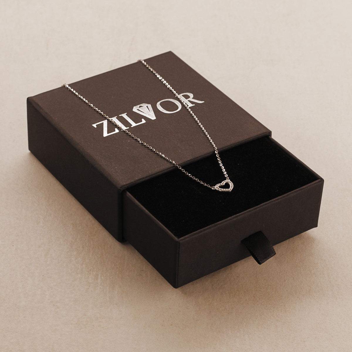 Herz-Kette aus 925 Silber mit Zirkonia