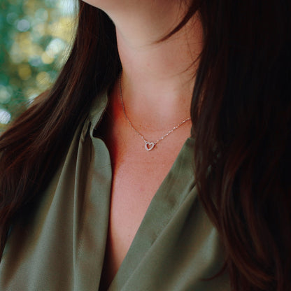 Herz-Kette aus 925 Silber mit Zirkonia