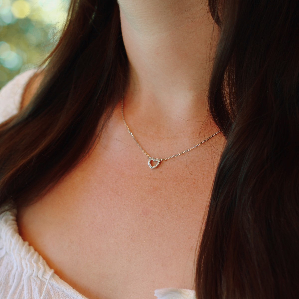 Herz-Kette aus 925 Silber mit Zirkonia