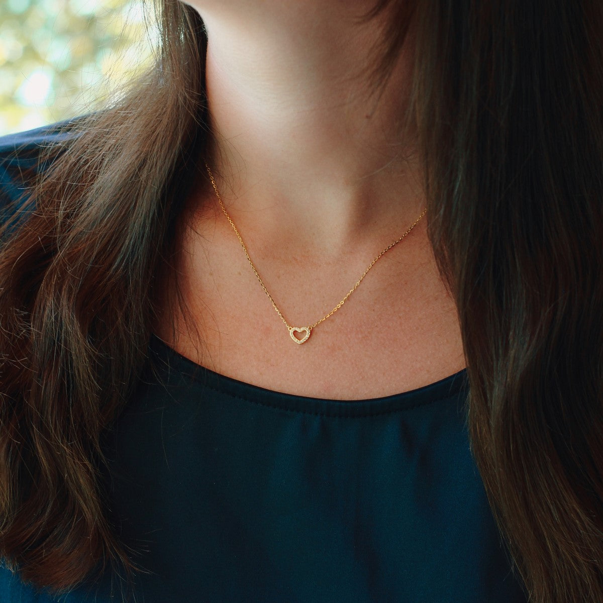Vergoldete Herz-Kette aus 925 Silber mit Zirkonia – Pure Heart von ZILVOR