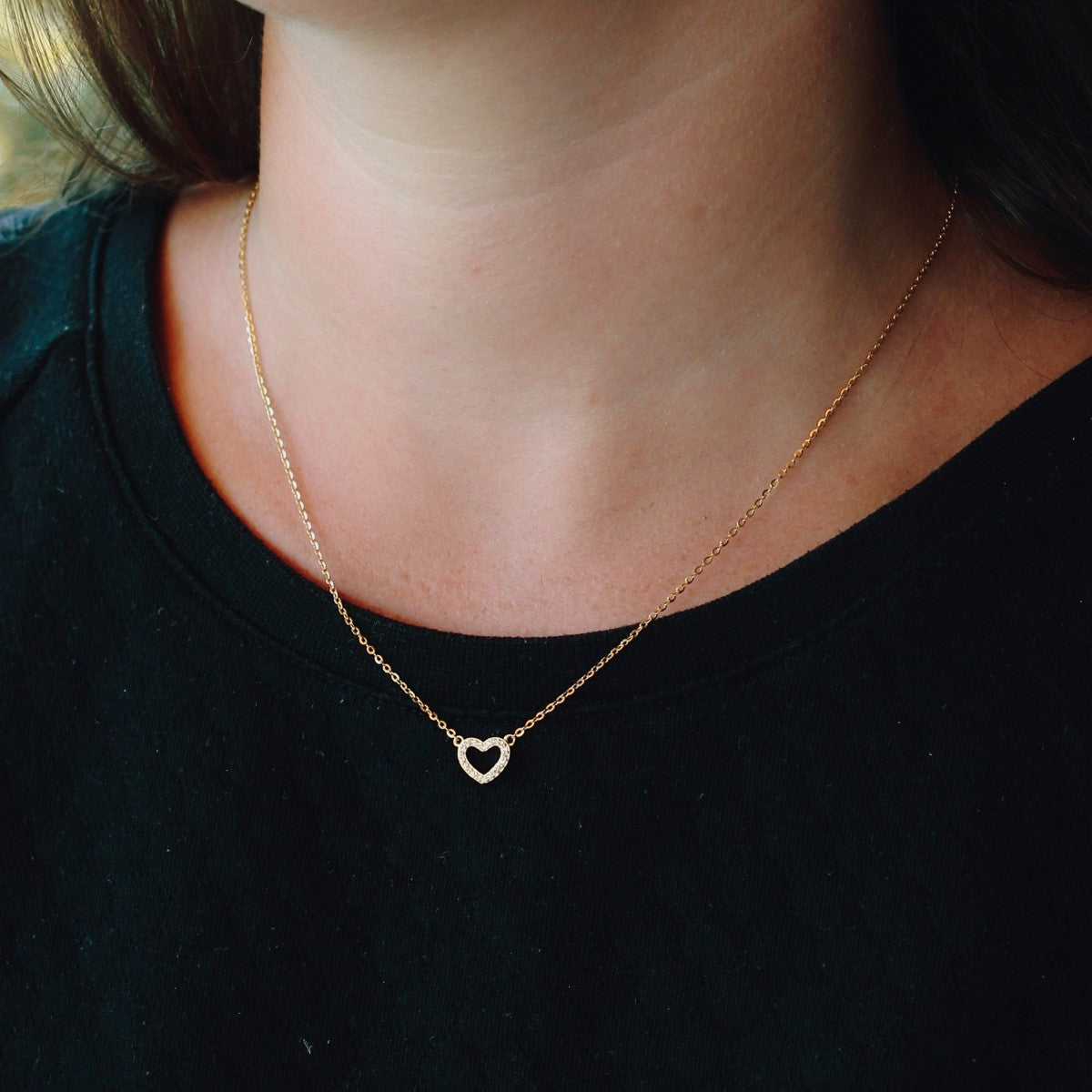 Vergoldete Herz-Kette aus 925 Silber mit Zirkonia – Pure Heart von ZILVOR