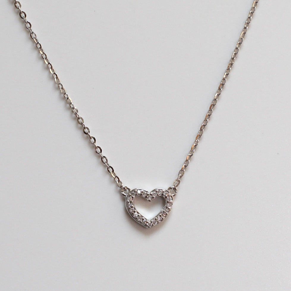 Herz-Kette aus 925 Silber mit Zirkonia