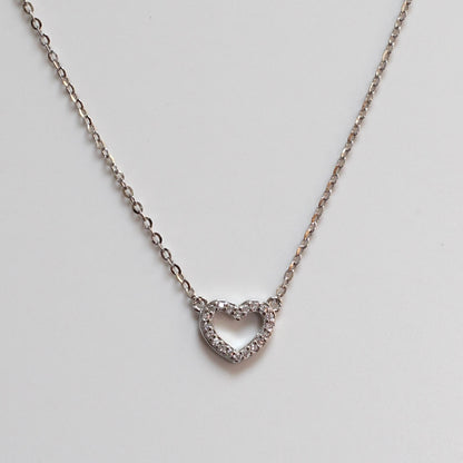 Herz-Kette aus 925 Silber mit Zirkonia
