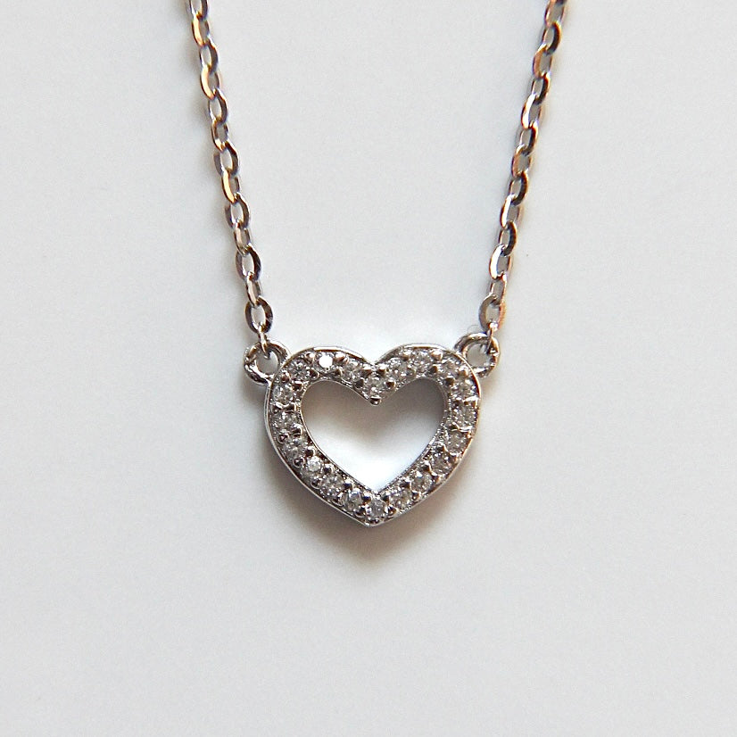 Herz-Kette aus 925 Silber mit Zirkonia