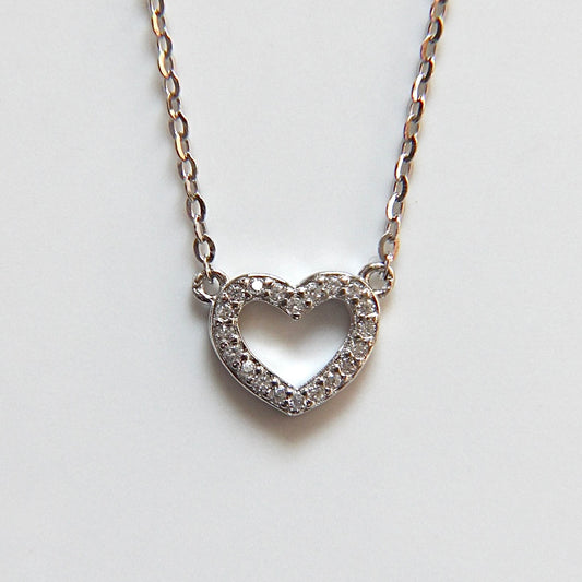 Herz-Kette aus 925 Silber mit Zirkonia